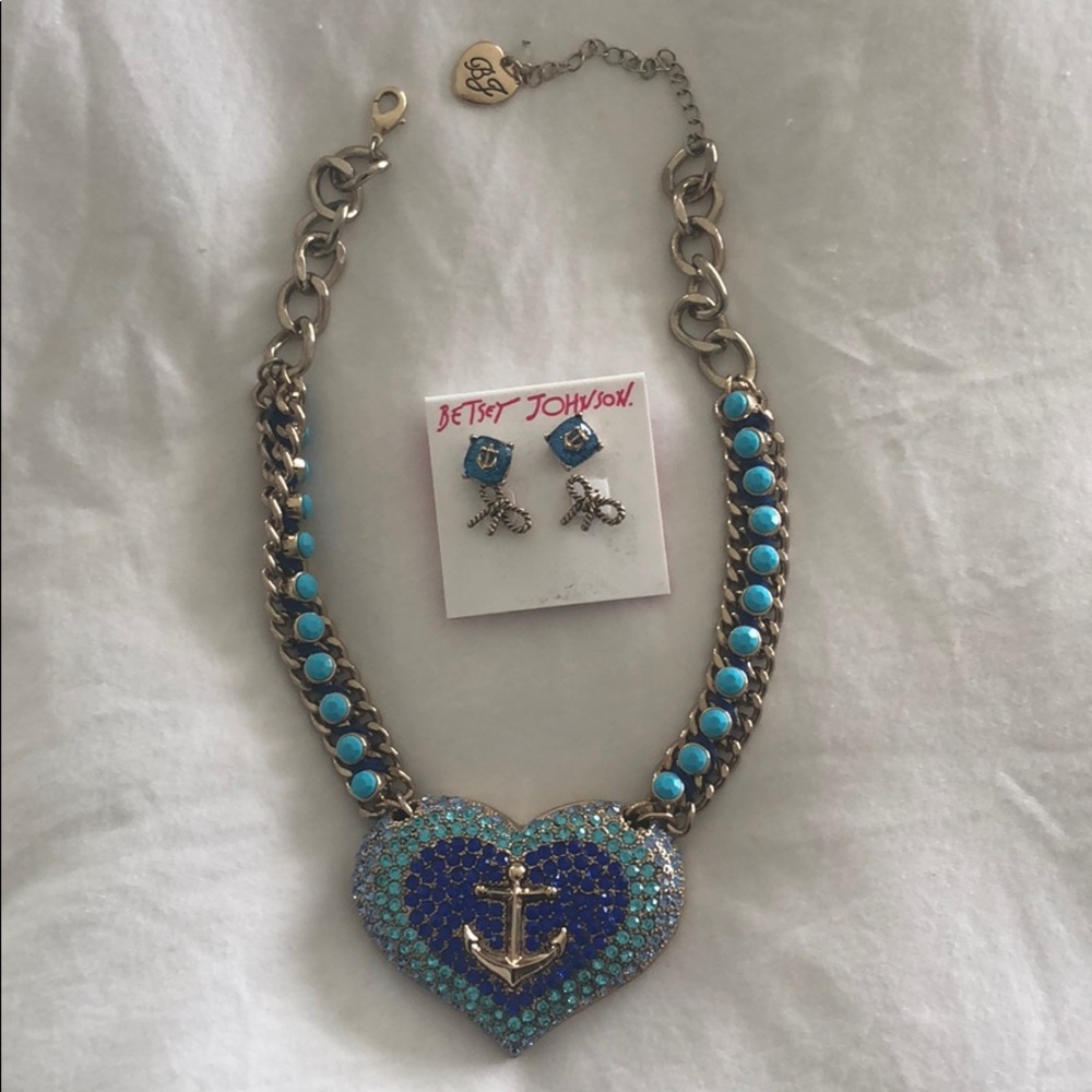 Betsey Johnson Anchor Necklace and Earrings